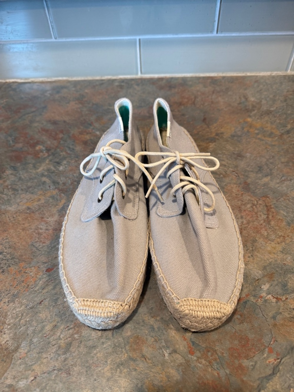 Soludos Women’s Neutral Espadrilles Canvas Shoes - Light Beige Size 10 EUC